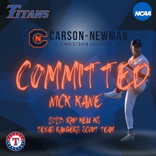 Blessed to announce my commitment to Carson-Newman University! Thank you to my coaches, teammates, and most importantly God and my parents for making my dream come true! Go Eagles! 🧡💙 @1TitansNation <a href="/CNBaseball/">Carson-Newman Baseball</a> <a href="/james_Sofield/">James Sofield</a> <a href="/Hurrrikane/">Jason Kane</a> <a href="/ThePinnacleATL/">Pinnacle Performance ATL</a>