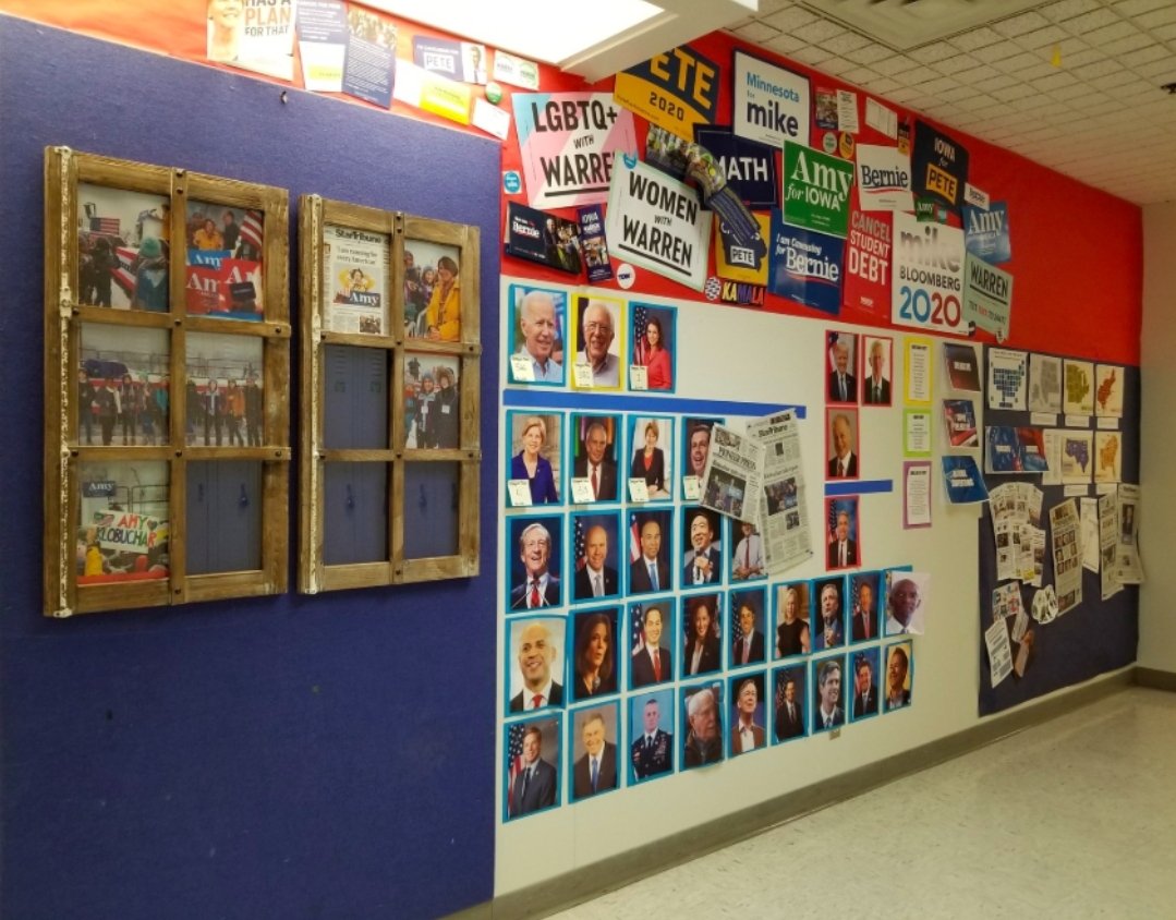 MarkJWestpfahl's tweet photo. @DeRushaJ @wccoradio Just like it's too early for me to put up the #SSPMSpackers #AmericanStudiesSSP #ElectionWall, (picture from 2020) it's too early to make hay of the announcement. There's no local angle, so too me, it's a quick acknowledgement, and then move on. There will be time for it later. https://t.co/yvWHIh0OSw