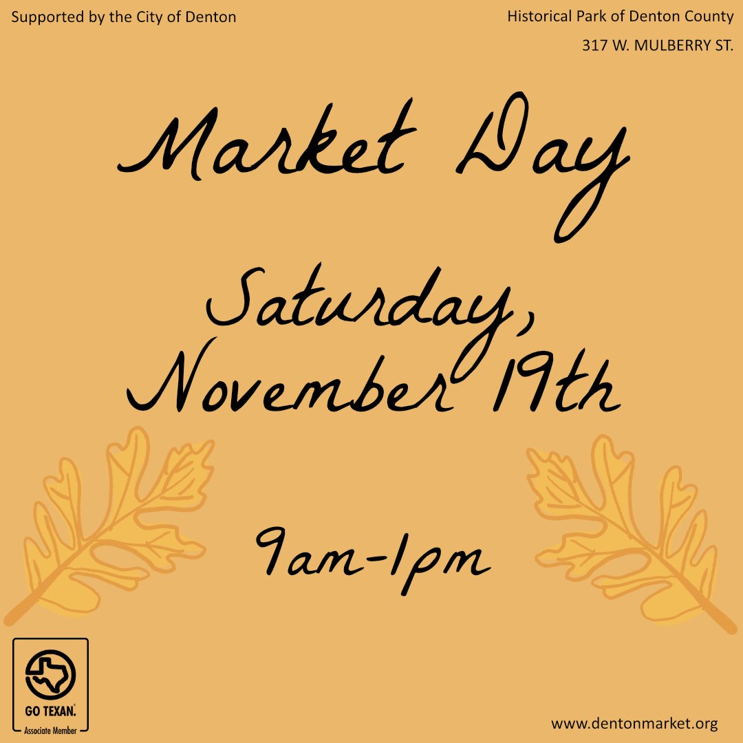 There are only 2 more market days this year! 🗓 Join us Saturday, November 19th from 9am-1pm and get everything you need for Thanksgiving dinner! 🥧🥕🦃

We accept SNAP benefits! Come to the Market Booth for more information.📋
Dentonmarket.org/vendor-map

instagram.com/p/ClCu19WoejI/…