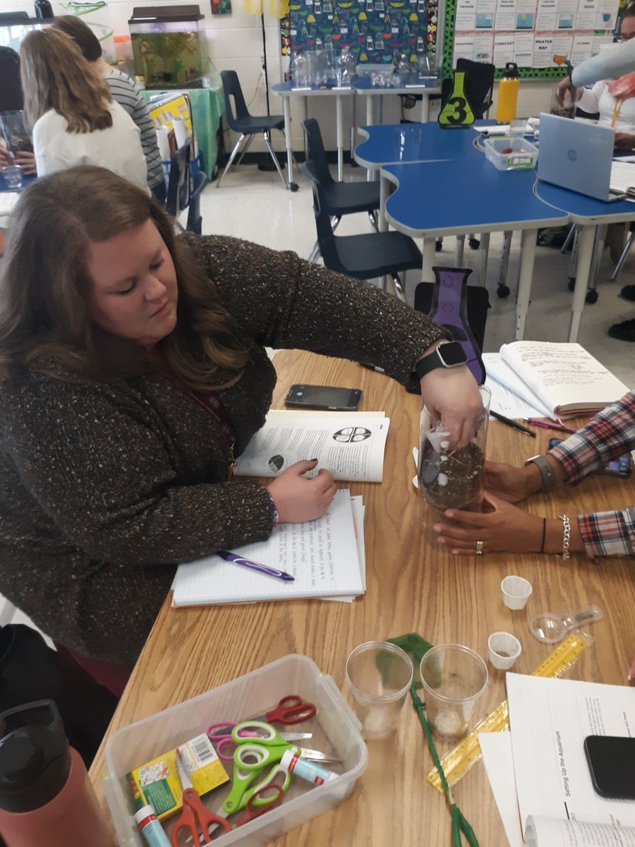 SciCoachOv's tweet photo. We had a great #PD session for #STCEcosystems. Thanks to @PetreeElem for hosting and @scienceguRhew & @hotpottsscience for sharing you knowledge and experience with teachers. @CarolinaBio @WSFCS_Science #HappySciCoach https://t.co/MhfalLSpKR