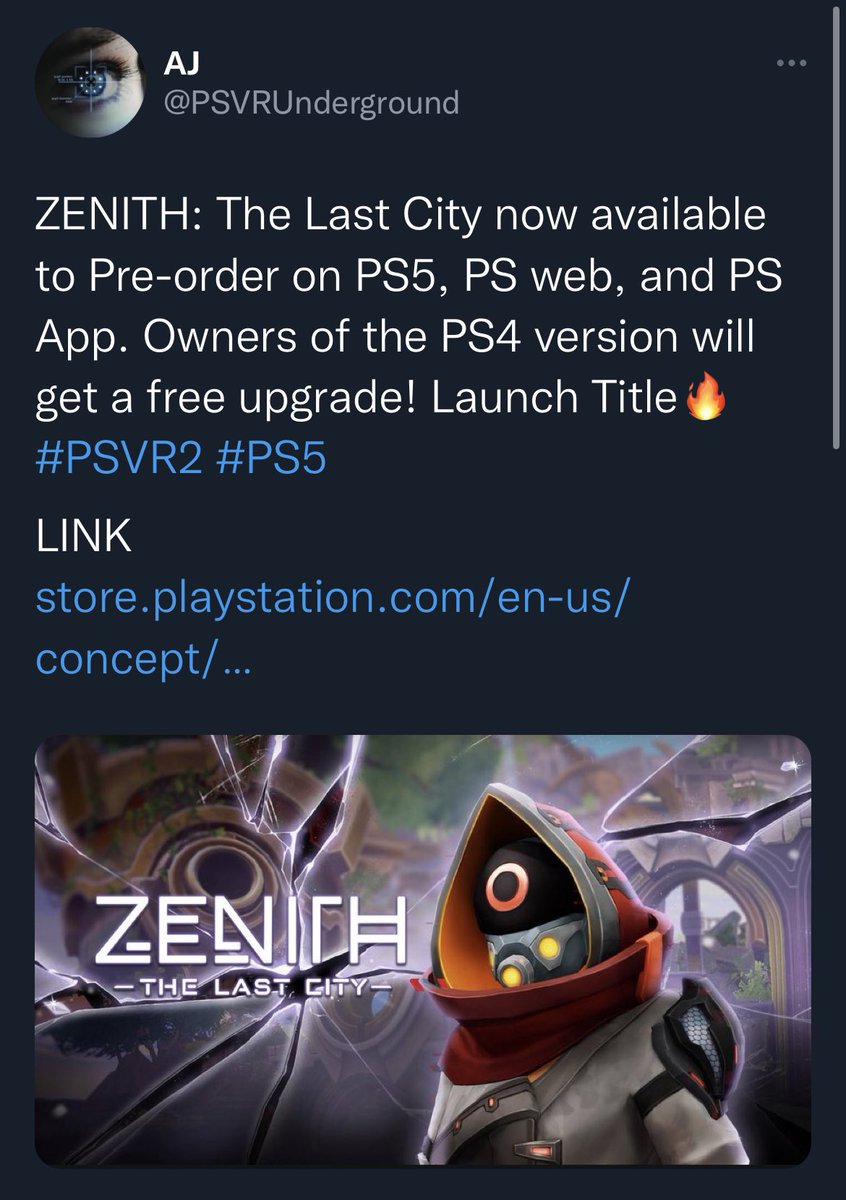 ChrisHarte7's tweet photo. Zenith is getting upgraded to PsVR2 and it looks like there is a ton of upgrades including the PSVR2 sense controllers and headset with haptics added to this masterpiece ๐๐ฝ #PSVR2 #PS5 #HapticFeedback #SenseControllers #Psvr2Headset https://t.co/OaDQD4P0PS