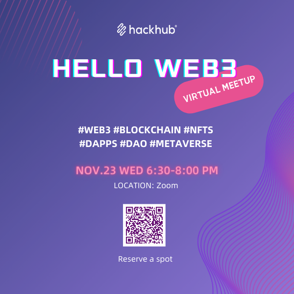 Hi, Web 3 Community. We are looking for speakers for our online meetup next Wednesday, Nov 23. Hit me up if you are interested😀#web3 #Blockchain #NFTs 

Cheers!