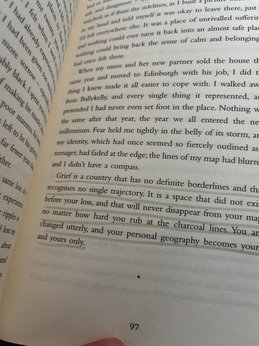 KateForsyth's tweet photo. When Iβm reading a book I love, I underline key passages in gold pencil - to honour, to learn & remember.
This passage is from THIN PLACES by @kerrinidochartaigh
#wildwriting #memoir #grief https://t.co/asOn8BvBO3