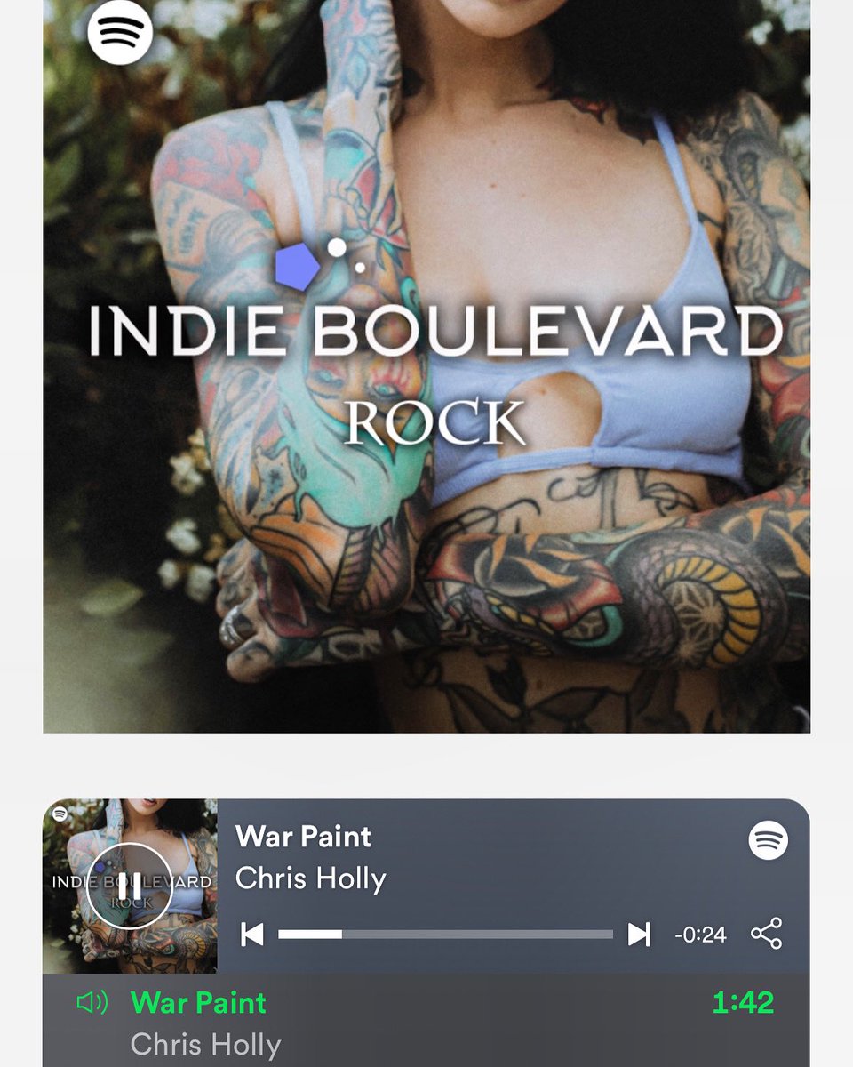 ChrisHollyMusic's tweet photo. Thank You @Spotify ROCK playlist ๐บWAR PAINT๐บ #indie #blvd #top #spotify #playlist #concept #album #January #release #date 3 https://t.co/G4sighe1kO