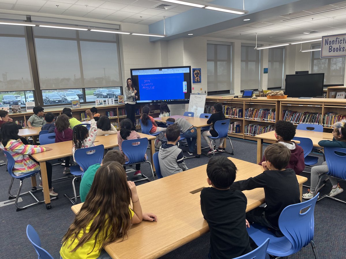 KPavlocak's tweet photo. We loved our library lesson and book testing on mysteries! Thank you Mrs. Unger! ⁦@GoshenPostES⁩  #gogpgators https://t.co/m1RyPrKSfK