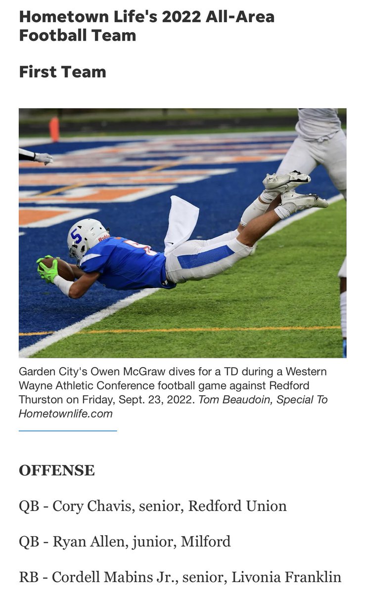 owenmcgraw_'s tweet photo. Blessed to make 1st team All-Region (RB) &amp; 1st team All-Area (Athlete) ‼️ @TheD_Zone @AllenTrieu @folsombrandonj https://t.co/pj52uehbto