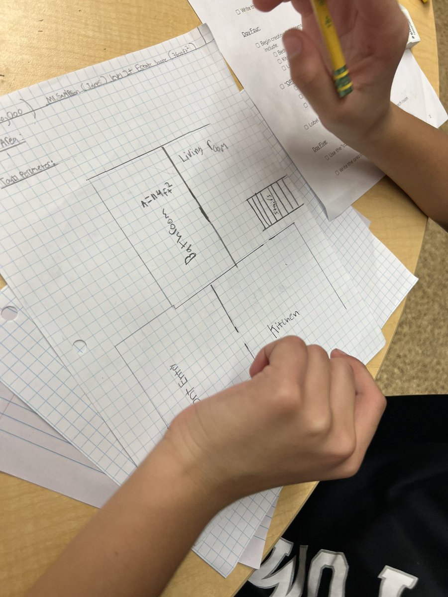 Students are designing blueprints for their community house or apartment! Our task is to calculate the area and perimeter of our design, including all rooms and entrances. 🏠 <a href="/glendale_matich/">Daniella Matich</a> @glendale_msrae