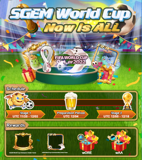 🔥#SGEM World Cup🔥

Enter to win the  $5,000 World Cup exclusive avatar frame 🏆

The competition will open on November 20, stay tuned!

#Bitcoin #Crypto