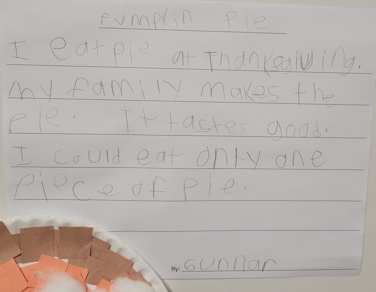 What's in the oven now? Oh my, pumpkin pie! I absolutely love their writing responses! #LeadingWithLiteracy #GOblazeatrail @TISDGOES @TStudentsupport