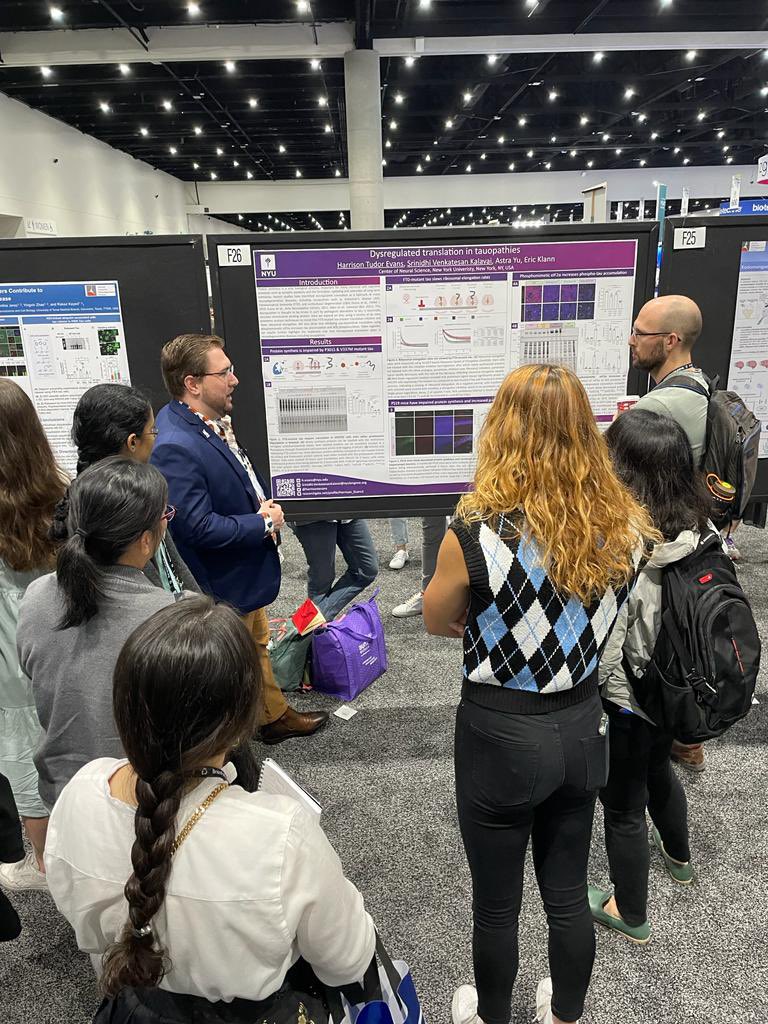 Dr Harrison Evans (he/him) (@harrisontevans) on Twitter photo Very proud of our PhD student Sri who co-presented our work on impaired translation in tauopathies at #SfN22. Thank you to the rest of the <a href="/KlannLab/">Klann Lab</a> , as well as The Leon Levy Foundation, <a href="/alzassociation/">Alzheimer's Association</a> and <a href="/RCFNeuro/">The Rainwater Charitable Foundation</a> for their support Very proud of our PhD student Sri who co-presented our work on impaired translation in tauopathies at #SfN22. Thank you to the rest of the <a href="/KlannLab/">Klann Lab</a> , as well as The Leon Levy Foundation, <a href="/alzassociation/">Alzheimer's Association</a> and <a href="/RCFNeuro/">The Rainwater Charitable Foundation</a> for their support