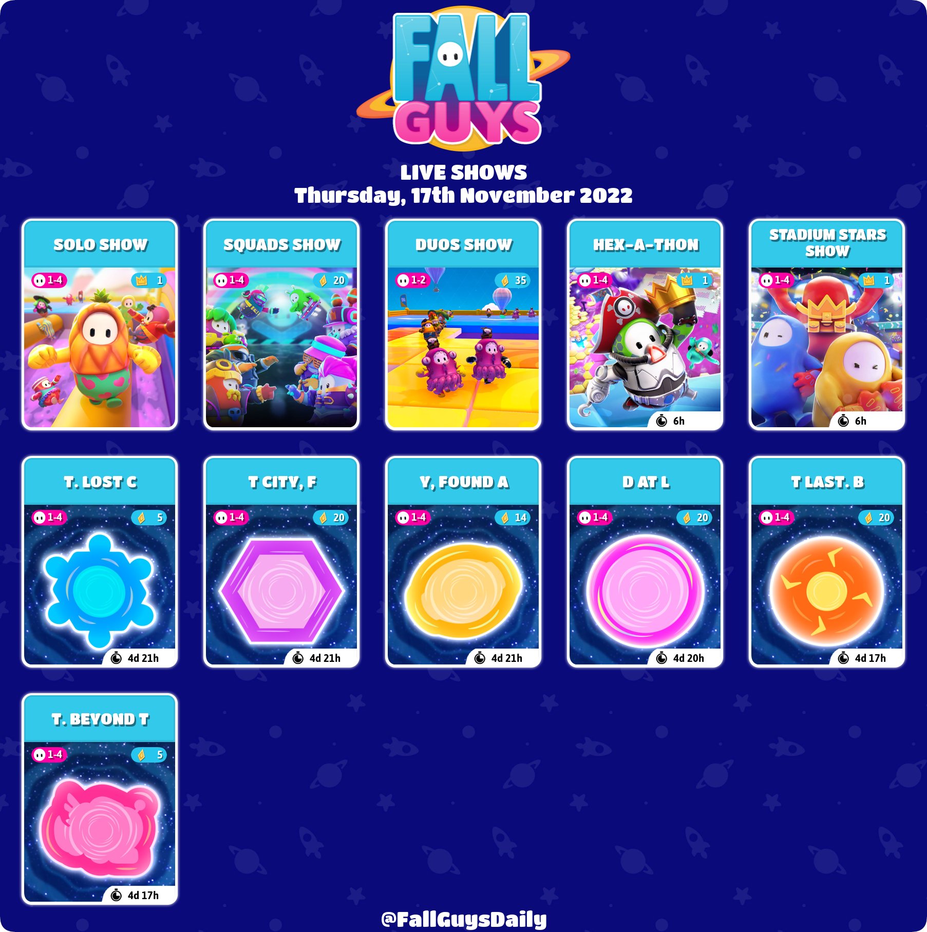 Fall Guys News on Twitter "FallGuys Live Shows • 17th November 2022