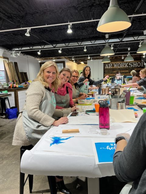 INDY_Lakota's tweet photo. Festive Fun! A school team that crafts together…stays together! 🤗 Love to see these smiling faces. Work hard, play hard #IndyFamily❤️💙!! #WEareLakota https://t.co/WOyT3HT2X1