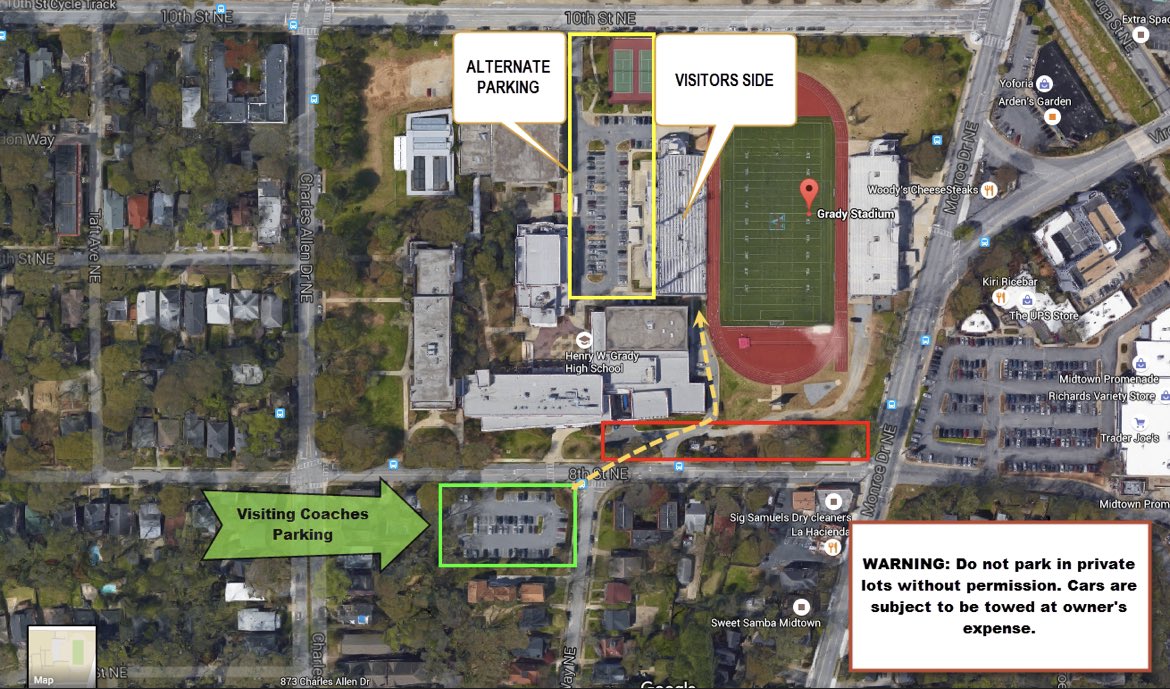 HocoAthletics's tweet photo. Game Information for @BearDownHOCO vs North Atl. at Henderson Stadium. Address is 929 Monroe Dr NE in Atl.  Stadium IS NOT at the school.  Clear bag policy is in place.  See attached for more info.  @RizerBEARDOWN @hchsbeardown @TheHocoLocos @jbrettBEARDOWN @sportsguymarv https://t.co/DaHvLFruXG