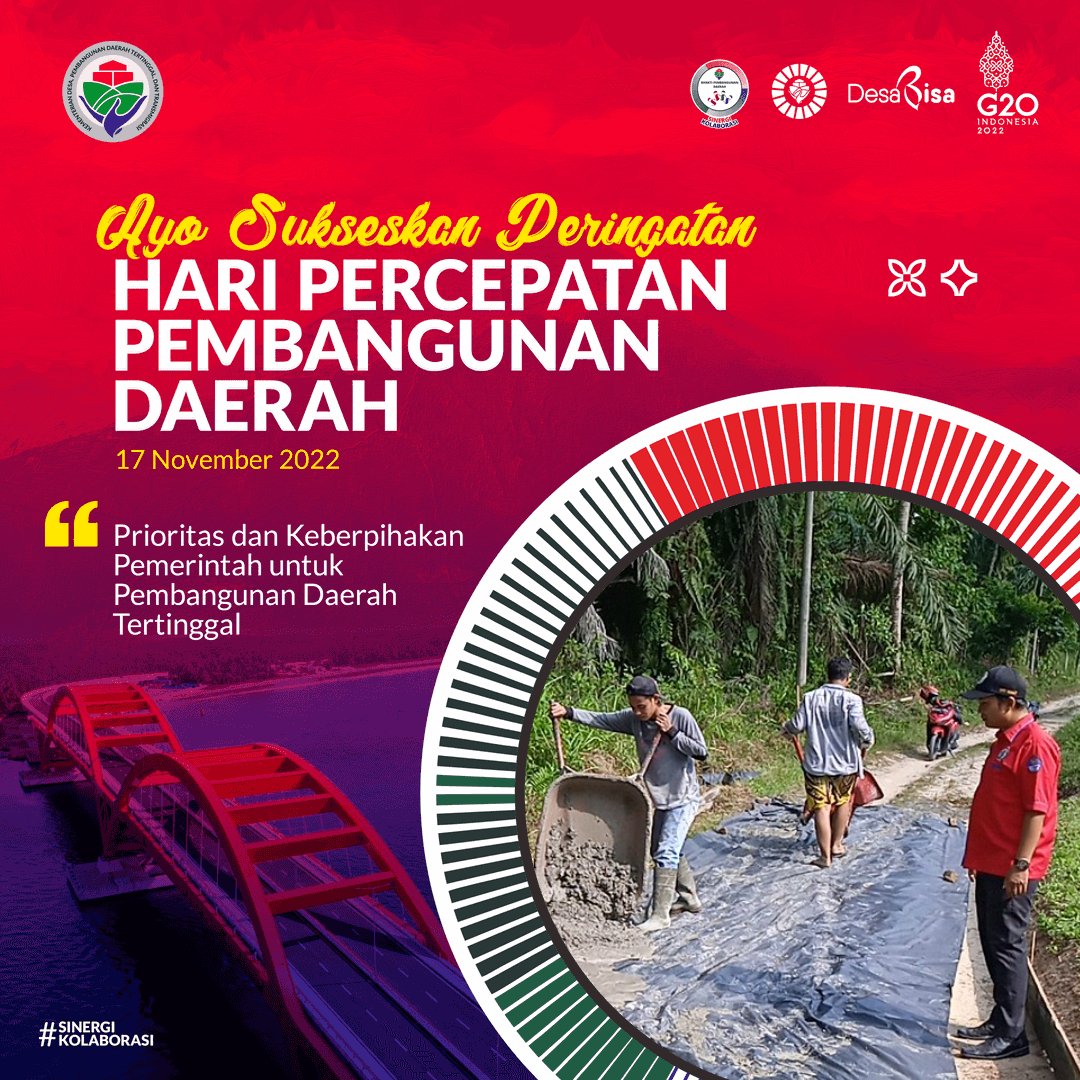 SuryamanHerry's tweet photo. Ayo Sukseskan. 
#HariPercepatanPembangunanDaerah 
@jokowi 
@halimiskandarnu 
@kemendespdtt 
@malik_haramain 
@imansyukri 
@taufikmadjid71 
@yusradaridesa 
@azzameldzikrie 
@tppkemendes 
@Ditjen_PPDT
@Brigade01Arwan1 
@ErwinLoebis77 
@arjuna16sp https://t.co/4l4gRLLd8X