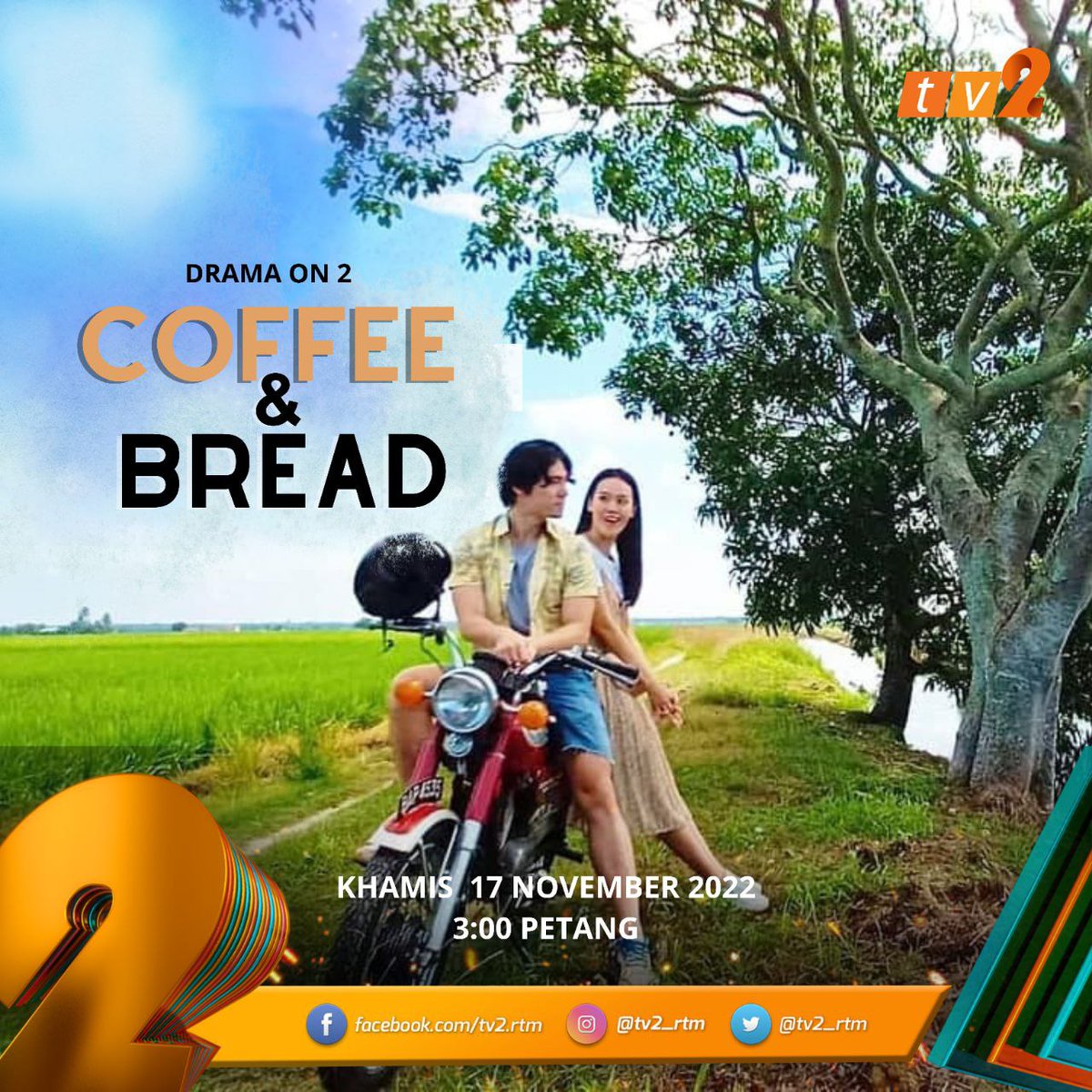 tv2_rtm's tweet image. 🔹 Saksikan telemovie Mandarin #CoffeeAndBread lakonan Lim Mei Fan dan Jonathan Lee Haw Chong pukul 3:00 petang ini di TV2.

#DRAMAON2