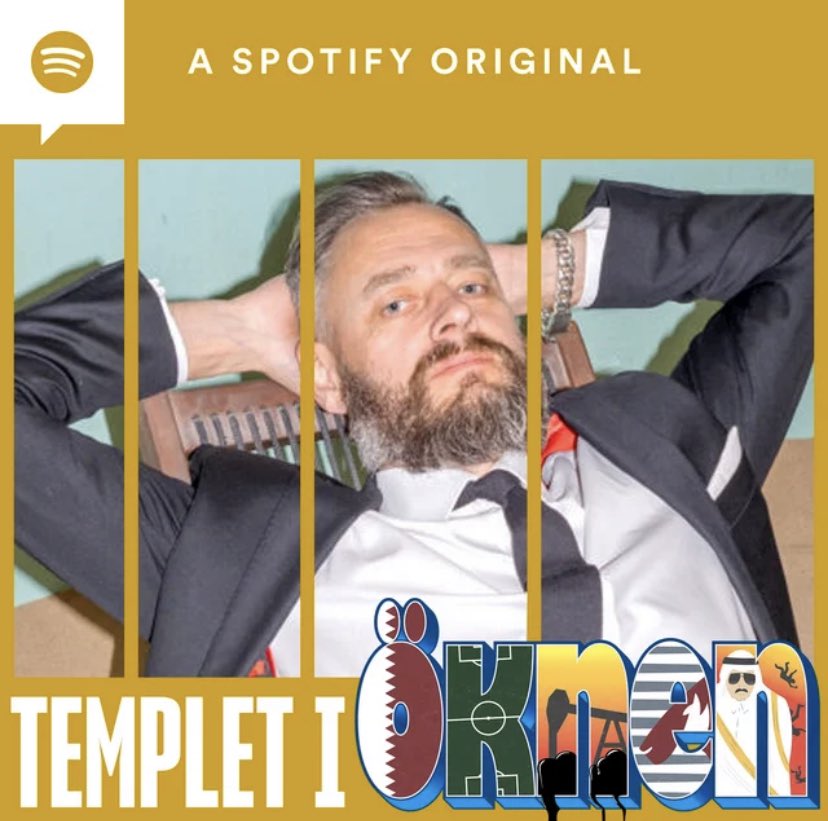 Premiär idag – Spotify Dok: Templet i öknen. Glad över att jobba med ässen <a href="/lovisalamm/">Lovisa Lamm Nordenskiöld</a> och <a href="/hugolavett/">Hugo Lavett</a> på <a href="/BandaProduktion/">Banda</a>, som utvecklat berättelsen från boken med intervjuer och ljudklipp. Blir fyra avsnitt om vägen mot VM i Qatar. Första avsnittet här: open.spotify.com/episode/1aBwPz…