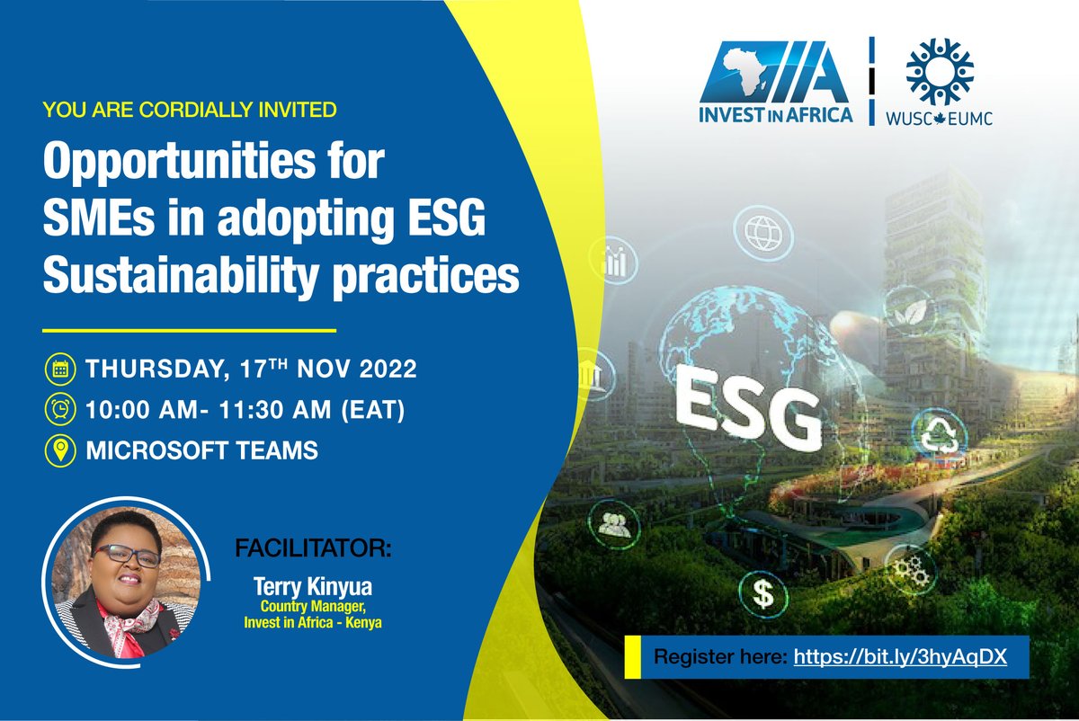 IIA_Kenya's tweet photo. Today is the D-day, remember to join us to learn how you can transform your business through green practices, gender equality and social inclusion, and strong governance.

Register here to save your spot and join: https://t.co/WbdnSuVvPi https://t.co/c7k2W0CWV6