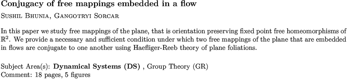 arxiv.org/abs/2211.08556…
S Bhunia, G Sorcar
Conjugacy of free mappings embedded in a flow