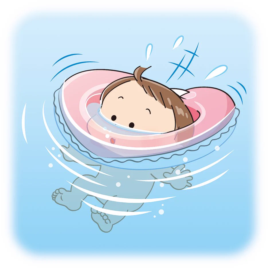 溺れる危険と隣合せ！浮き輪は入浴中に使用しない‼
