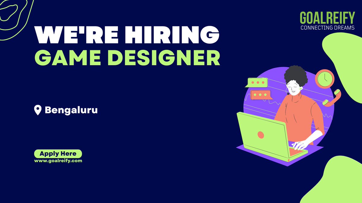 goalreify's tweet photo. We Goalreify currently #hiring Senior Game Designer for a #gaming Studio based out in #Bengaluru.
#goalreify #games #gamingcommunity #gamingjobs #game #gamedesigner #gamedesign #gamedesigners #gamedesigning #gamedocumentation #careers #gamemonetization #gameeconomy #designer https://t.co/a4AlqSO05Q