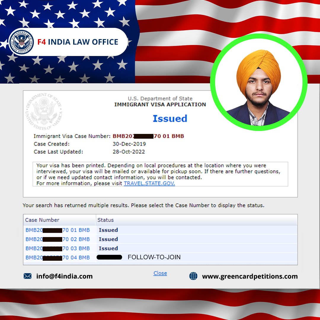 india_f4's tweet photo. F4 India | Congratulations!!!
Harjot Singh on your visa and wish you a happy future life.
#VisaInterview, #InterviewLetter, #F2A #FX1 #USVisa #CSPA #F2B, #F2avisa, #F3Visa, #F4Visa, #IR1, #CR1, #IR5,#USCIS, #NVC, #immigration #greencardpetitions, #f4india, #samarsandhu https://t.co/JjiOhxuCNH