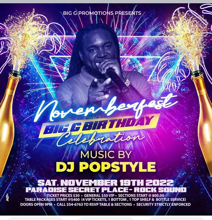 samcarts72's tweet image. Saturday, November 19th 2022...Big G Promotions presents:

 NovemberFest...The Secret Place, Rock Sound, Eleuthera...Please see flyers for details, tickets, contacts. Please share on social media and with your friends/ contacts. 

 You don't want to miss it!!!