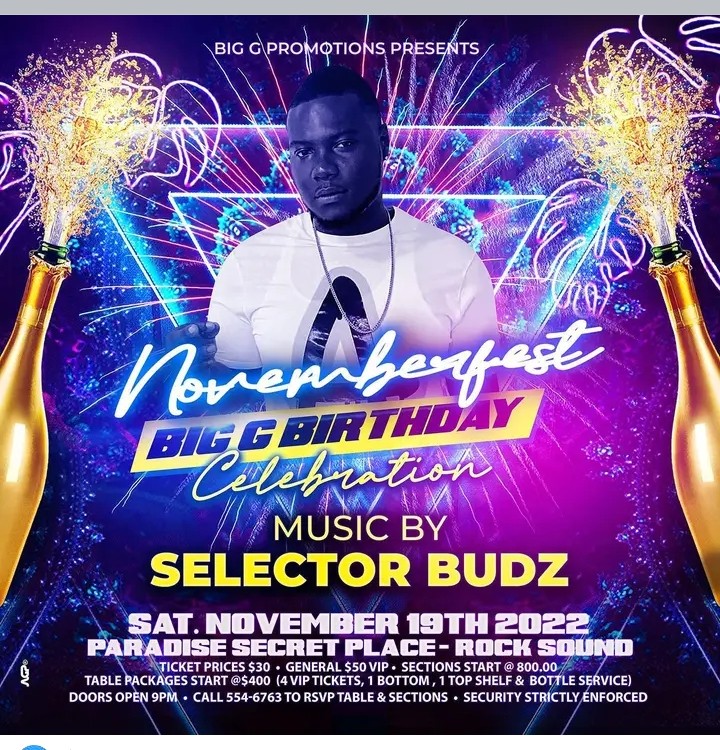 samcarts72's tweet image. Saturday, November 19th 2022...Big G Promotions presents:

 NovemberFest...The Secret Place, Rock Sound, Eleuthera...Please see flyers for details, tickets, contacts. Please share on social media and with your friends/ contacts. 

 You don't want to miss it!!!