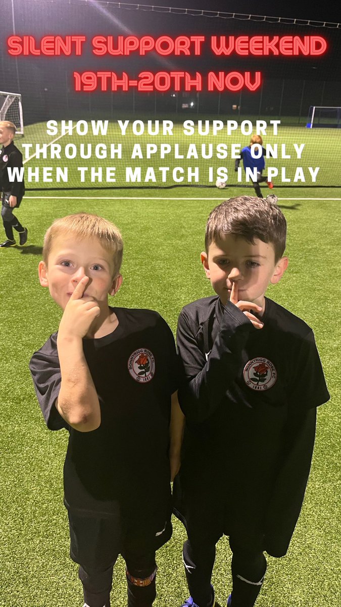 JohnnyBrown90's tweet photo. Silent Support Weekend is nearly here.  Remember to show your support through applause.  Football is for the kids playing and to be enjoyed without pressure or fear 🌹 https://t.co/3xUFcBTnhb
