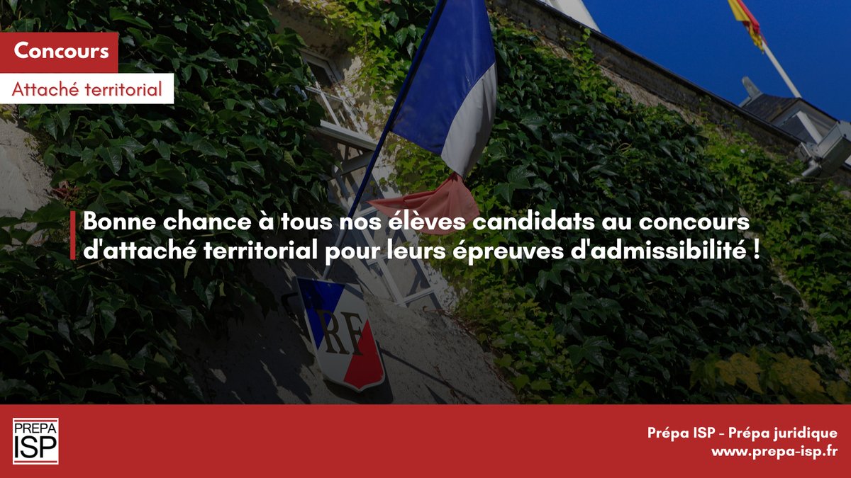 PrepaIsp's tweet photo. #AttachéTerritorial ⚖️ - Bonne chance à tous les candidats au concours d'att° territorial pour leurs épreuves d’admissibilité qui commencent aujourd'hui ! 💪

➖ 
#candidat #épreuves #admissibilité #attaché #territorial #publique #ISP #prepaisp #teamISP #teamconcours https://t.co/yBMjFXqv5K
