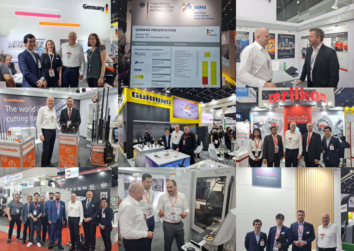 GermanThaiChamb's tweet photo. 🇩🇪Pavilion & #GTCCmembers' booths @ #METALEX2022, a leading trade fair for the metalworking industry & machine tools, held at BITEC during 16-19/11/2022. 15 companies participate in the pavilion funded by @BMWK & organised by #LandesmesseStuttgart with support from #VDW. https://t.co/5s7QWcVzPS
