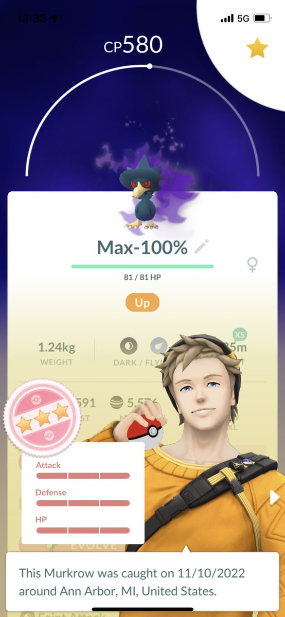 ADumbCherry's tweet photo. First shadow hundo after over 5000 grunt battles! Glad it’s a useful one! #pokemongo #shahundo https://t.co/d2dWHUkpVn