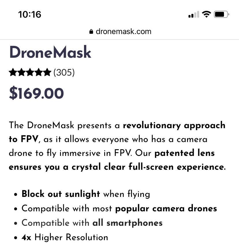CineTimeCanada's tweet photo. I recommend getting the #DroneMask which serves as your personal #Cinema and makes you feel like you are at the theater! This product is not #VR and has 4 times the resolution of conventional headsets. It uses your phone and patented lenses to give you the giant screen experience https://t.co/ViNUhDkmaB