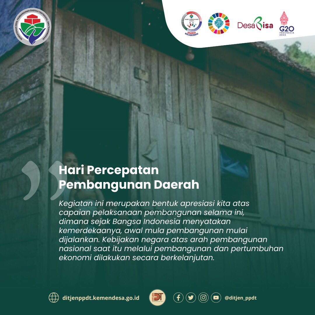 Hari Percepatan Pembangunan Daerah tahun 2022 oleh Kementerian Desa PDTT

#HariPercepatanPembangunanDaerah

<a href="/jokowi/">Joko Widodo</a> 
<a href="/halimiskandarnu/">ABDUL HALIM ISKANDAR</a>
@Kemendespdtt
<a href="/malik_haramain/">malikharamain</a>
<a href="/imansyukri/">Iman Sukri</a>
<a href="/taufikmadjid71/">IG : taufik.madjid</a>
@yusradaridesa 
<a href="/azzameldzikrie/">#SantriIndonesia</a> 
<a href="/tppkemendes/">TPP KEMENDES</a>
@ditjen_ppdt