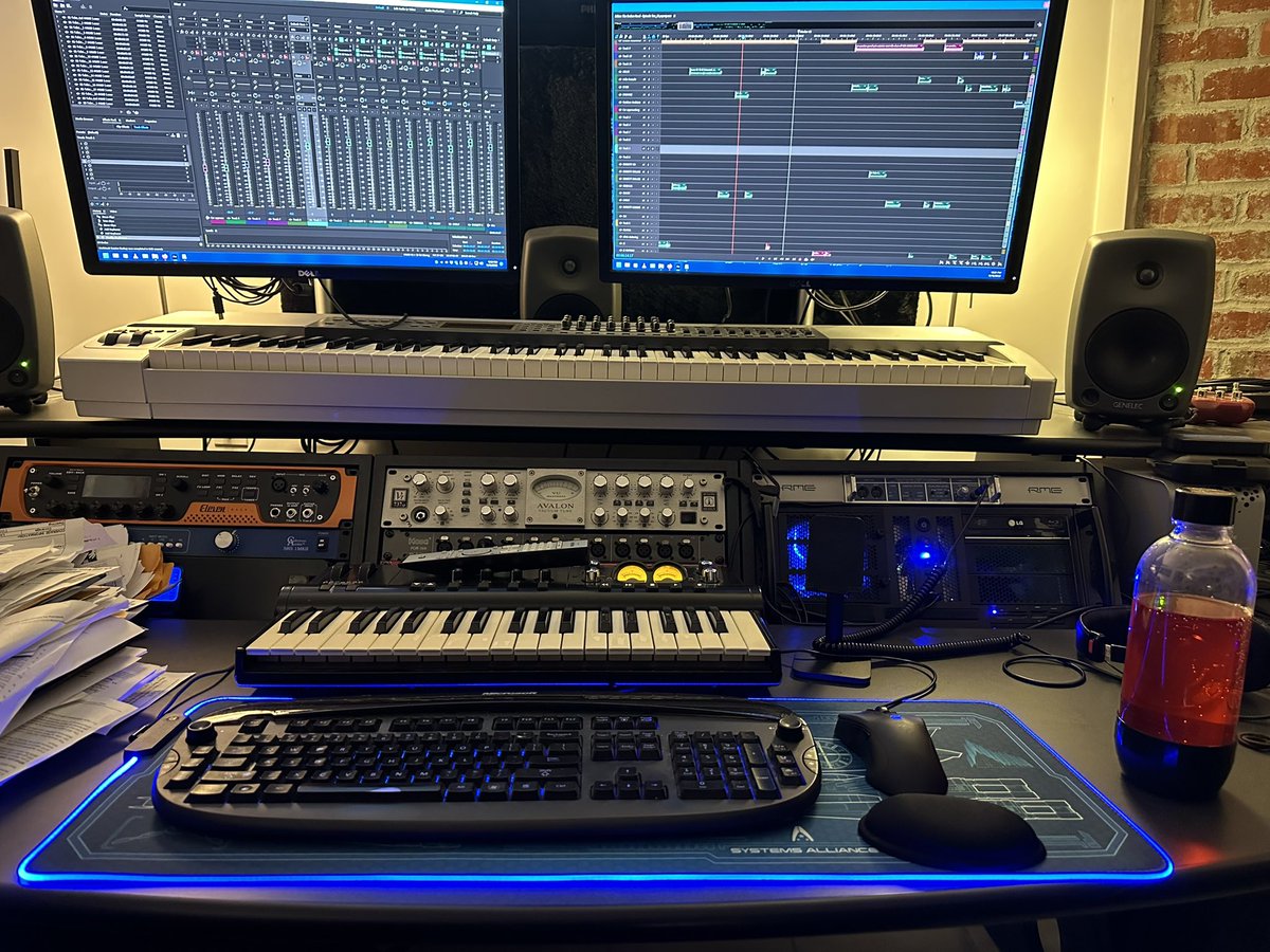 IgnitingMtg's tweet photo. Our audio engineer is working on another project, but he want to show off. Plus it is always nice when your editing station is pleasant! (Particularly with the new SSV Normandy SR2 LED pad. 😉 ) https://t.co/dgMvwunUJR