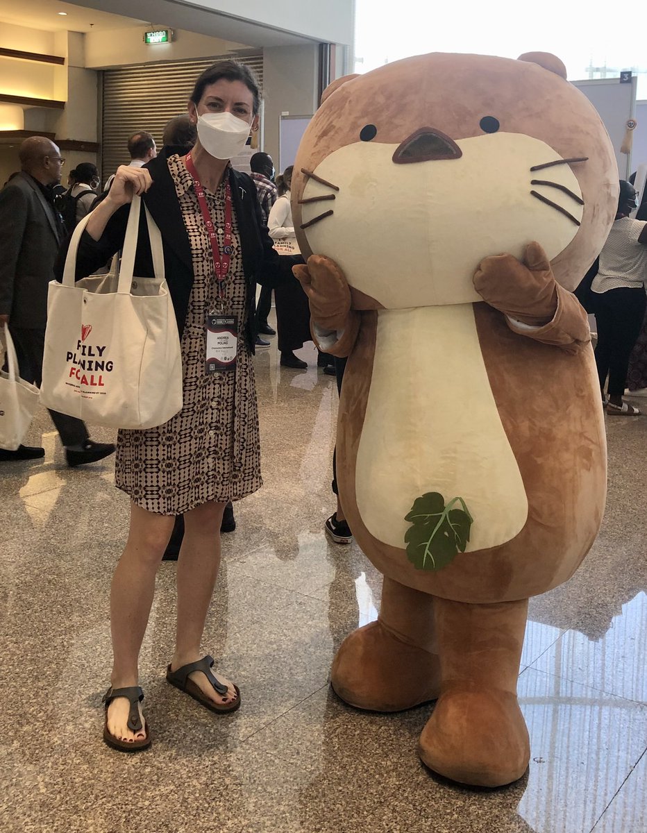 AndiePoling's tweet photo. 📣Cover everything! Cover all! 📣This cute character escorted me to the @wondaleaf booth to learn about their new unisex condom. #FPforall #ICFP2022 https://t.co/KboxaJE9rN