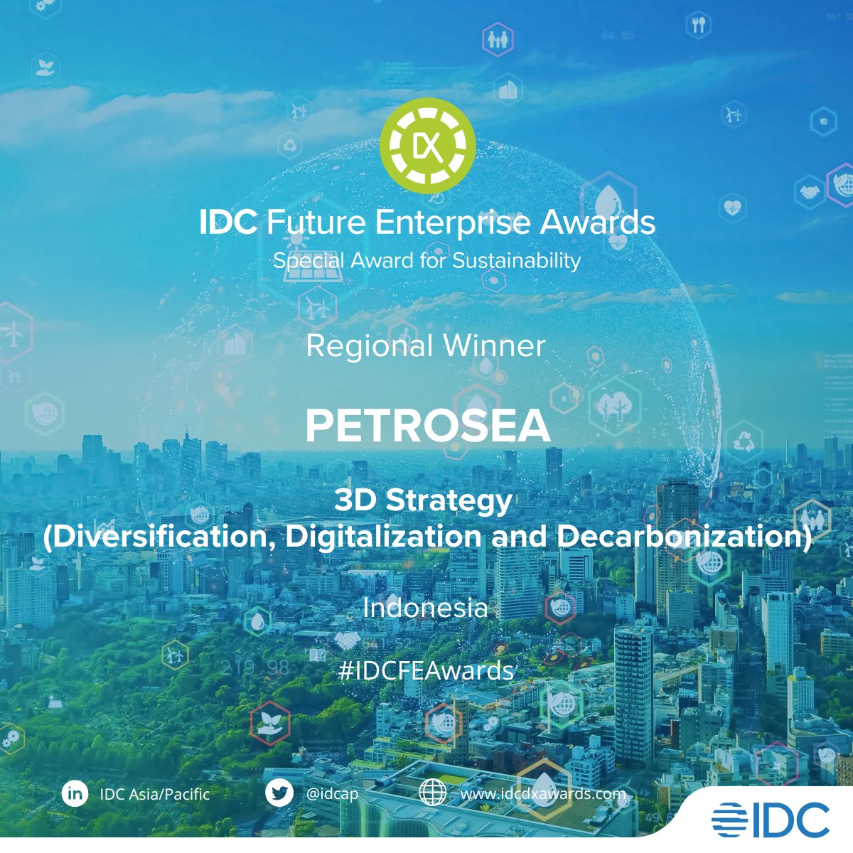 Petrosea received the Special Award for #Sustainability at the #IDCFEAwards 2022 Asia/Pacific, held last October 26 in Singapore. 

Visit bit.ly/IDCFEAwards2022 for more information on their winning project and the awards. 

#FutureEnterprise