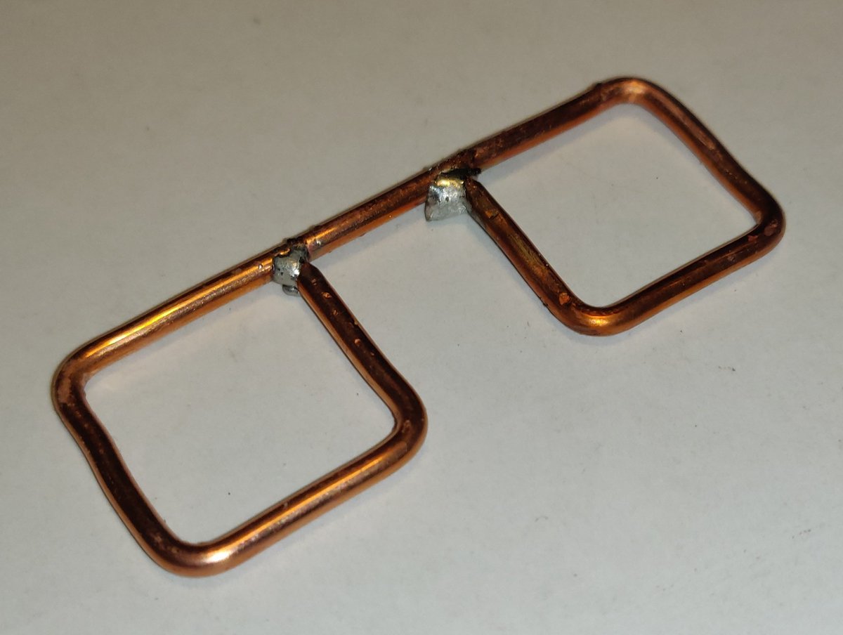 PartFusion's tweet photo. #Makevember 16: Bent some heavy gauge copper wire and then did some soldering. Soldering iron tip was very carbonized/oxidized so will try cleaning it up properly tomorrow. https://t.co/kpzSgQQe4B