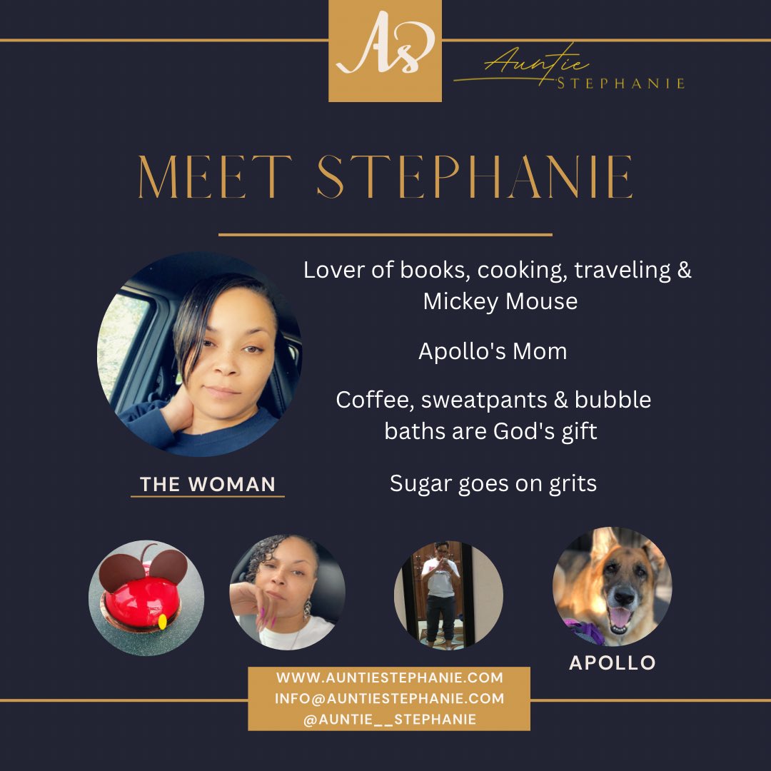 AuntieStephani3's tweet photo. Meet the person behind the brand! #auntiestephanie #BlackGirlMagic #BlackOwnedBusiness #blackownedskincarebrand https://t.co/wKQ7XnEmi9