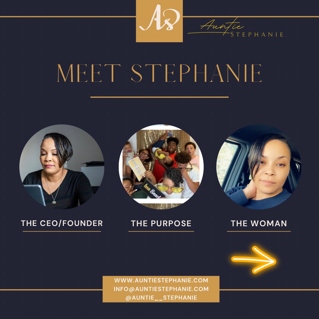 AuntieStephani3's tweet photo. Meet the person behind the brand! #auntiestephanie #BlackGirlMagic #BlackOwnedBusiness #blackownedskincarebrand https://t.co/wKQ7XnEmi9
