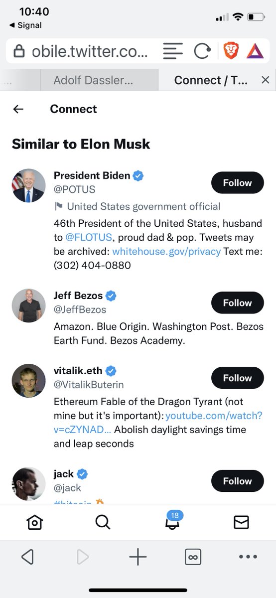 Please explain in what way(s) Twitter thinks Joe Biden is similar to you, <a href="/elonmusk/">Elon Musk</a>.