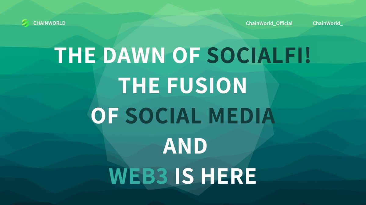 ChainWorld_'s tweet image. The Rise Of SocialFi: A Fusion Of Social Media, Web3, And Decentralized Finance
#ChainWorld #SocialFi