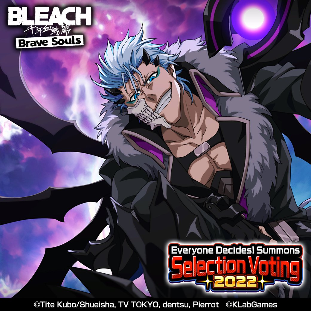 bleachbrs_en's tweet photo. Everyone Decides! Summons Selection Voting 2022 Round 2!
Like or Retweet this post to vote for Grimmjow (Cacao Society version)!
Until 11/20 3:59 pm JST!
Details▼
https://t.co/hjsTa8FjPQ

Play Video
https://t.co/lhFHXl6t8e  
#BraveSouls https://t.co/q6S8W4XsfM