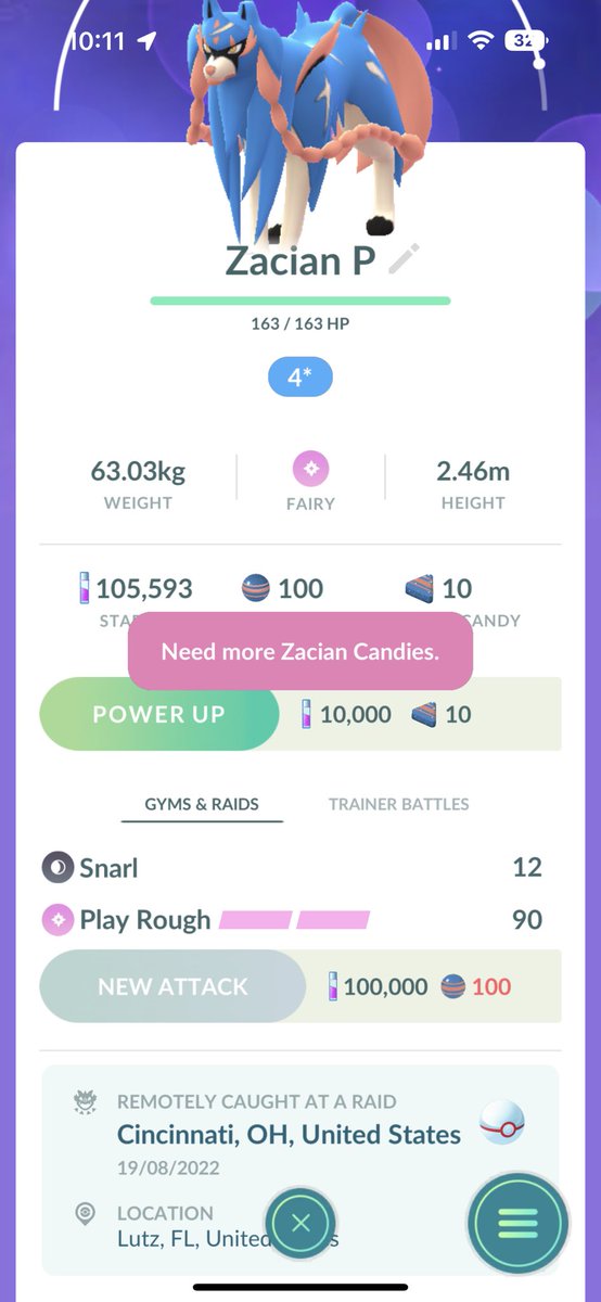 bgrips's tweet photo. @NianticHelp 100=100 but won’t work 🥺 https://t.co/OMlD1520dj