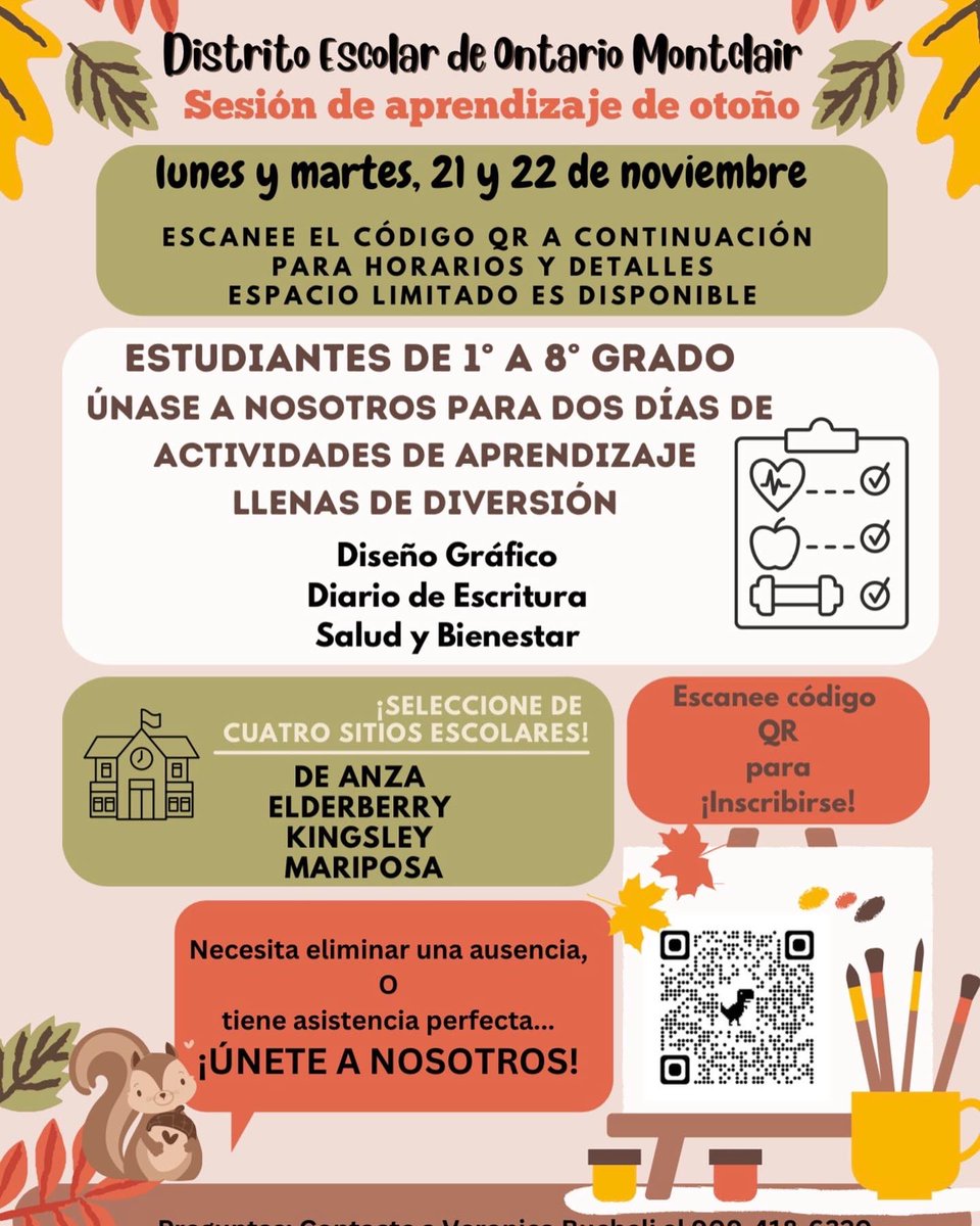 Hey Oaks Eagles do want to earn attendance credit. Sign up for a fall learning session being held at different OMSD sites.