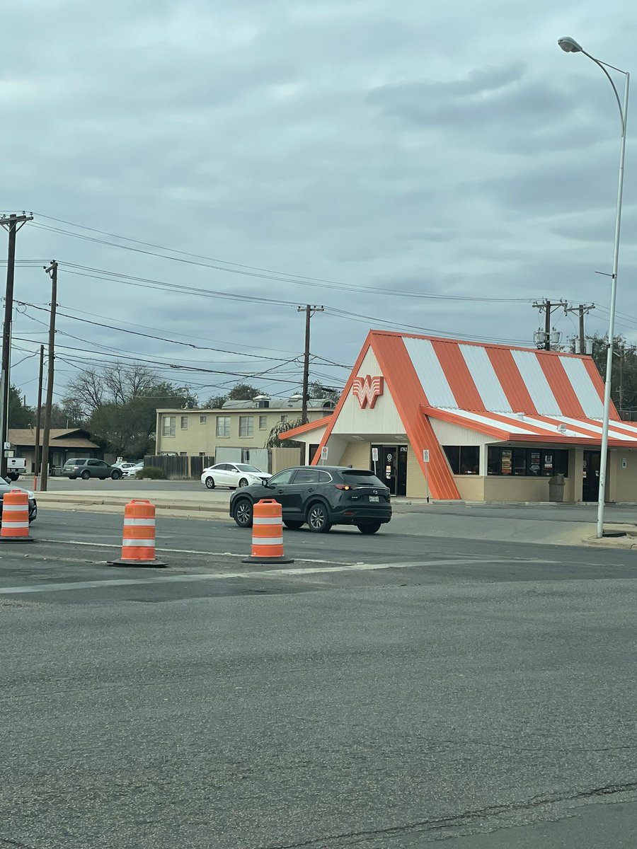 DMacBear's tweet photo. Shout out to #Whataburger for sponsoring road construction here in the #cityoflubbock!  Props!  You didn’t have to but you did anyway! https://t.co/bit5BeoXiC