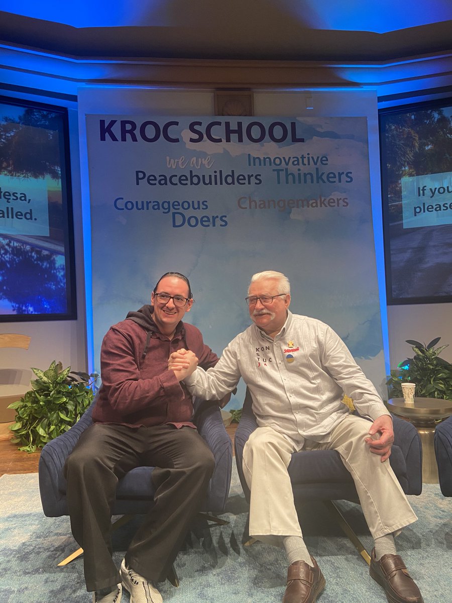 It was an honor to hear you speak in person, thank you Lech Wałęsa for a truly insightful &amp; inspiring talk. And thank you <a href="/KrocIPJ/">Kroc Institute for Peace and Justice</a> for putting together such a great event.