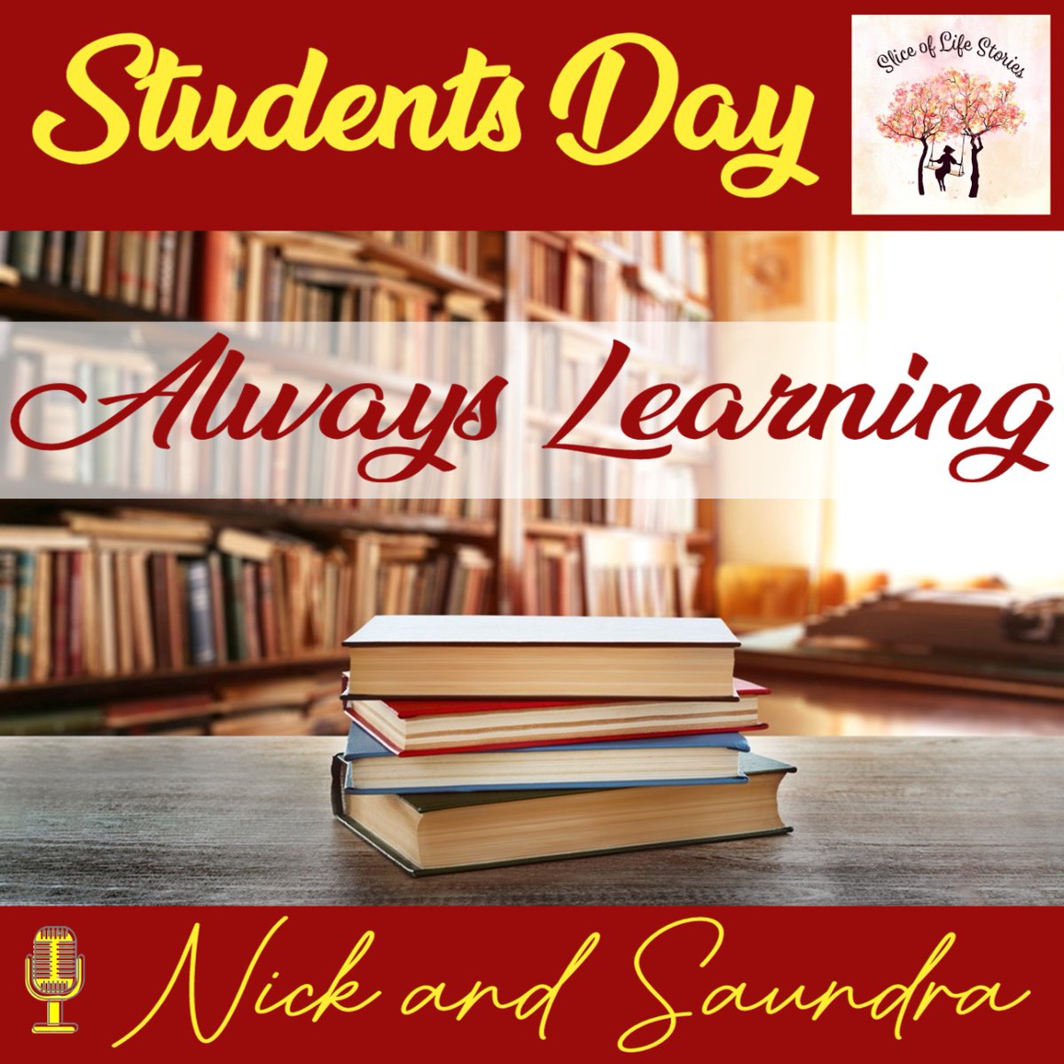 Students' Day with 🎙 Nick and Saundra
 
▶ youtu.be/DqCH63nxDMs

#internationalstudentsday #nickandsaundra #podcast #audiopodcast #studentsday #podcastseries #learning #protagonists #time #respect #alwayslearning #spendingtimetogether #studentlife #englishstories #study