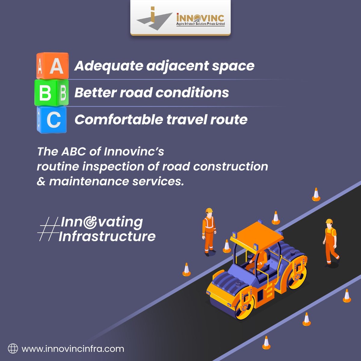 AspireInnovinc's tweet photo. Our services focus on upgrading road safety with the help of timely minor and major road repairs. Innovinc Aspire aligns its road construction and maintenance services with these ABCs for a smoother, safer journey.
#InnovatingInfrastructure #Innovation #InnovincAspire https://t.co/epweqaVjhf