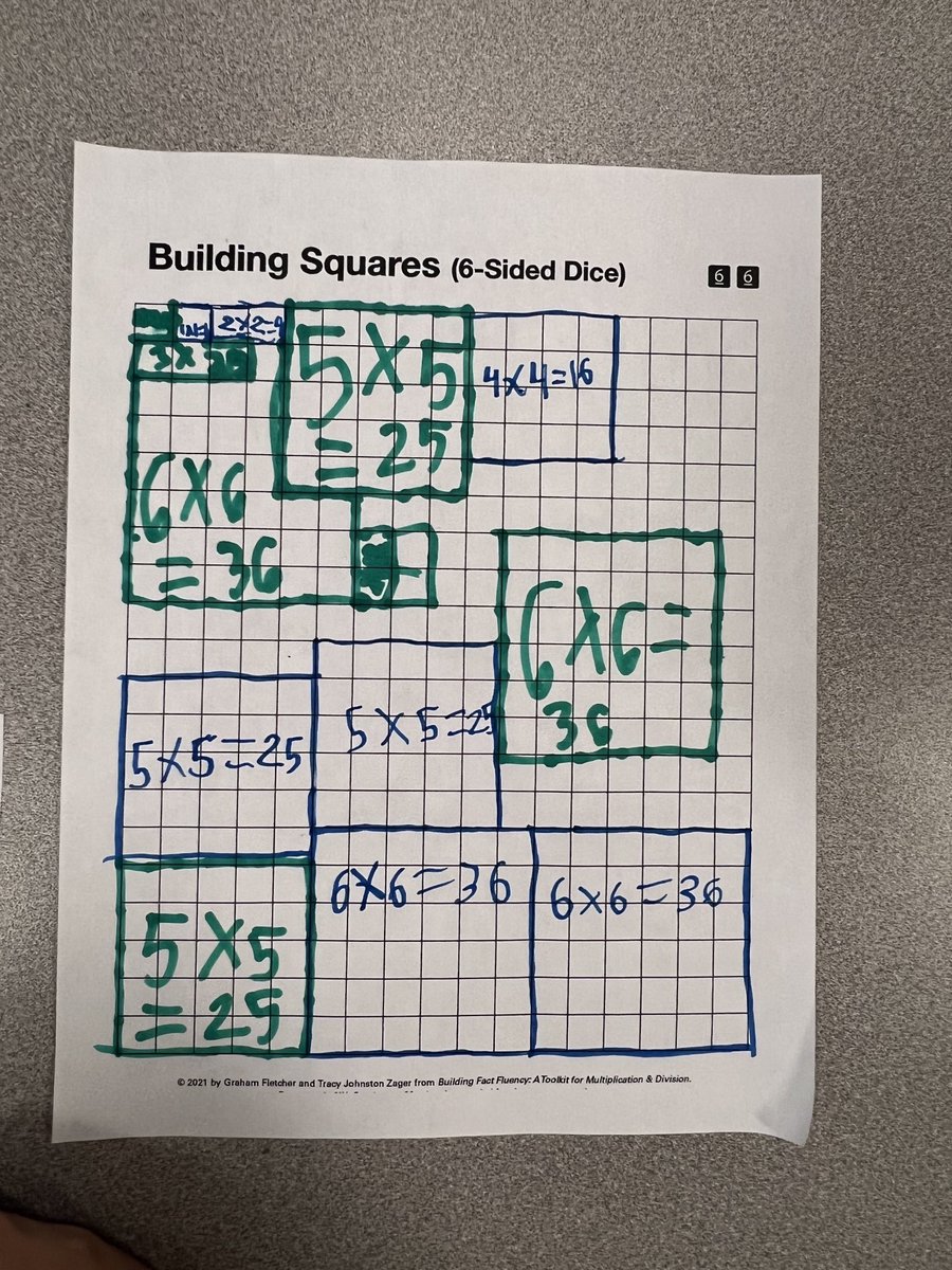 Third graders doing a 3 Act task related to seeing the pattern of squares in multiplication, then playing a game called Building Squares which connects to area. Great activities from our building fluency math kits! ⁦⁩ <a href="/AuroraSchoolsFo/">Aurora Schools Fndn.</a>⁩ ⁦<a href="/DrPMilcetich/">Paul Milcetich</a>⁩