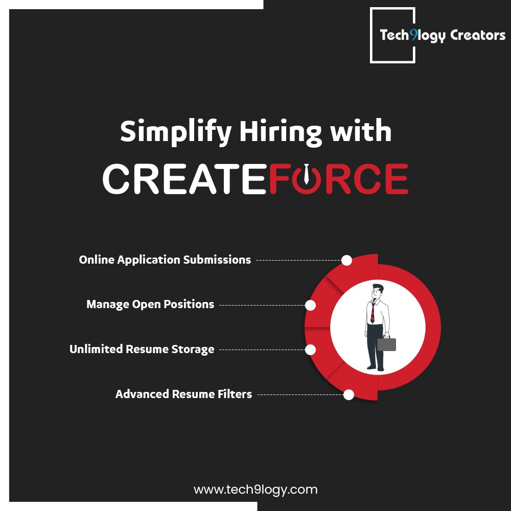 t9lcreators's tweet photo. We help make hiring easy!
With Createforce, you can manage open positions, store unlimited resumes & filter through them all from an intuitive dashboard.
Know more- https://t.co/PCpWETdde9
#Tech9logyCreators #Createforce #HiringSoftware #RecruitingSoftware #Hiring #HR #Talent https://t.co/h2pedWOpn4
